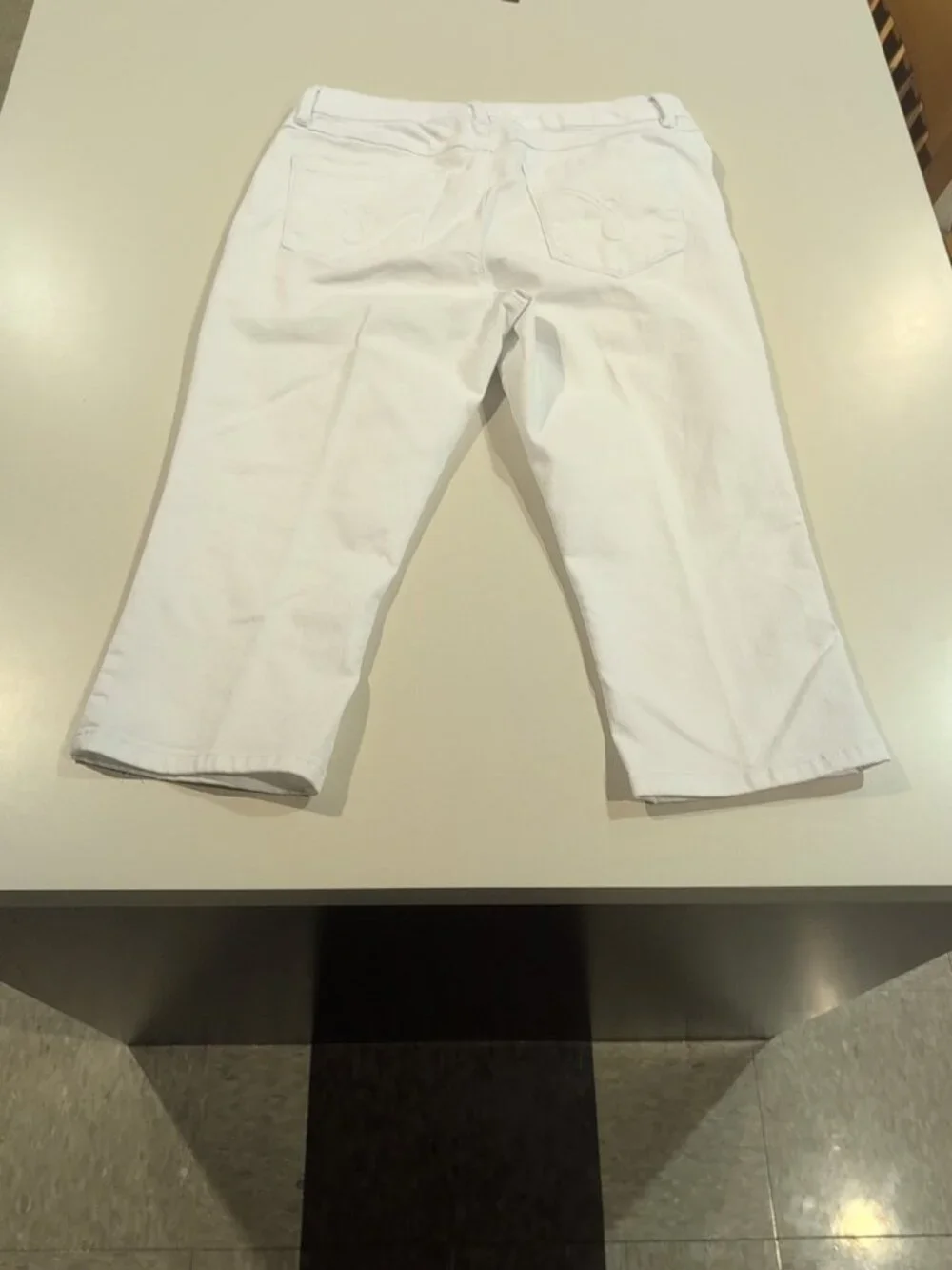d.jeans Pants Women's Sz 10 White Straight Leg Chino Solid Pocketed - Picture 6 of 9